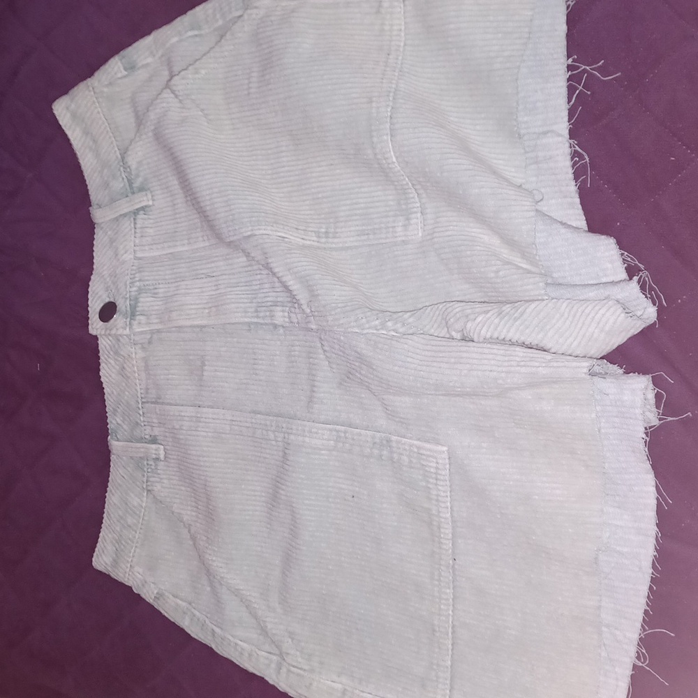 Blue Blush Women's Corduroy Shorts in Light Gray
